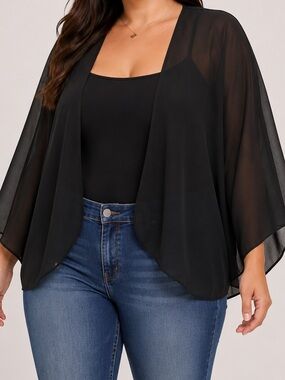 Torrid Black Sheer Women's Cocoon Wrap